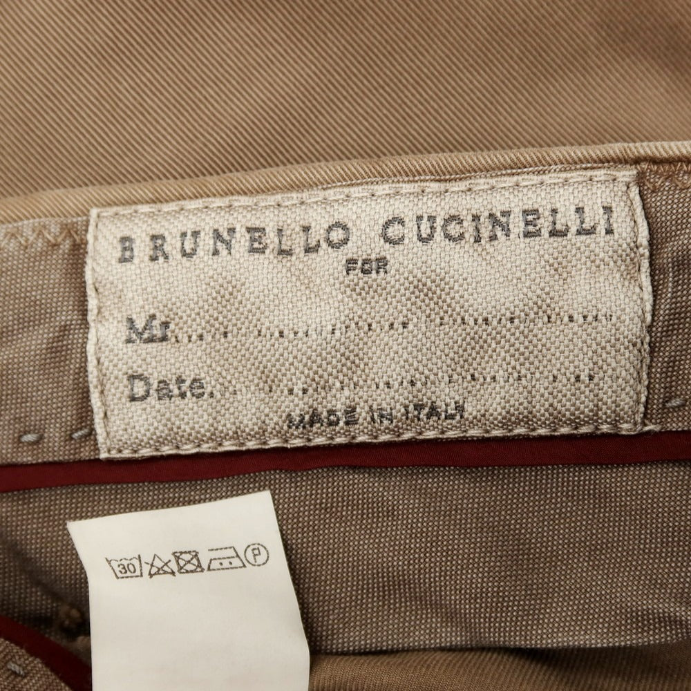 【中古】ブルネロクチネリ Brunello Cucinelli ストレッチ コットン カジュアルスラックスパンツ ブラウン【サイズ50】【 状態ランクC 】【 メンズ 】