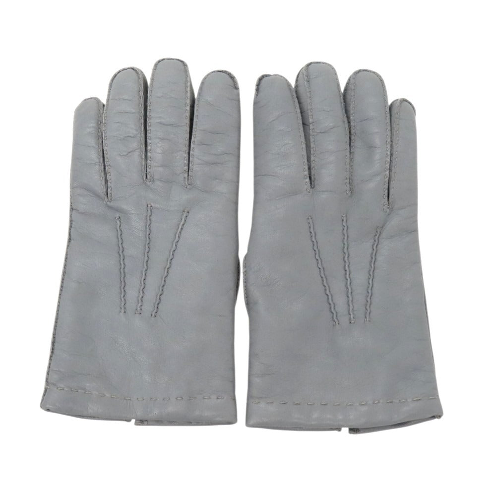 【中古】カリデイ CARIDEI レザー×カシミヤ 手袋 グレー【 8 1/2 】【 状態ランクB 】【 メンズ 】