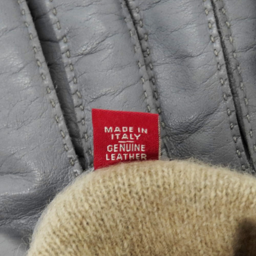 【中古】カリデイ CARIDEI レザー×カシミヤ 手袋 グレー【 8 1/2 】【 状態ランクB 】【 メンズ 】