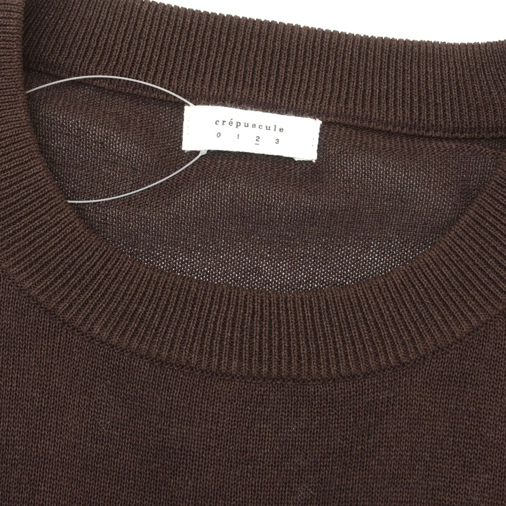 【中古】クレプスキュール crepuscule ポリエステル系 クルーネック プルオーバーニット ダークブラウン【 2 】【 状態ランクA 】【 メンズ 】