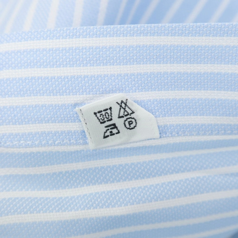 【中古】フィナモレ Finamore コットン ストライプ セミワイドカラー ドレスシャツ ブルーxホワイト【サイズ38】【 状態ランクC 】【 メンズ 】