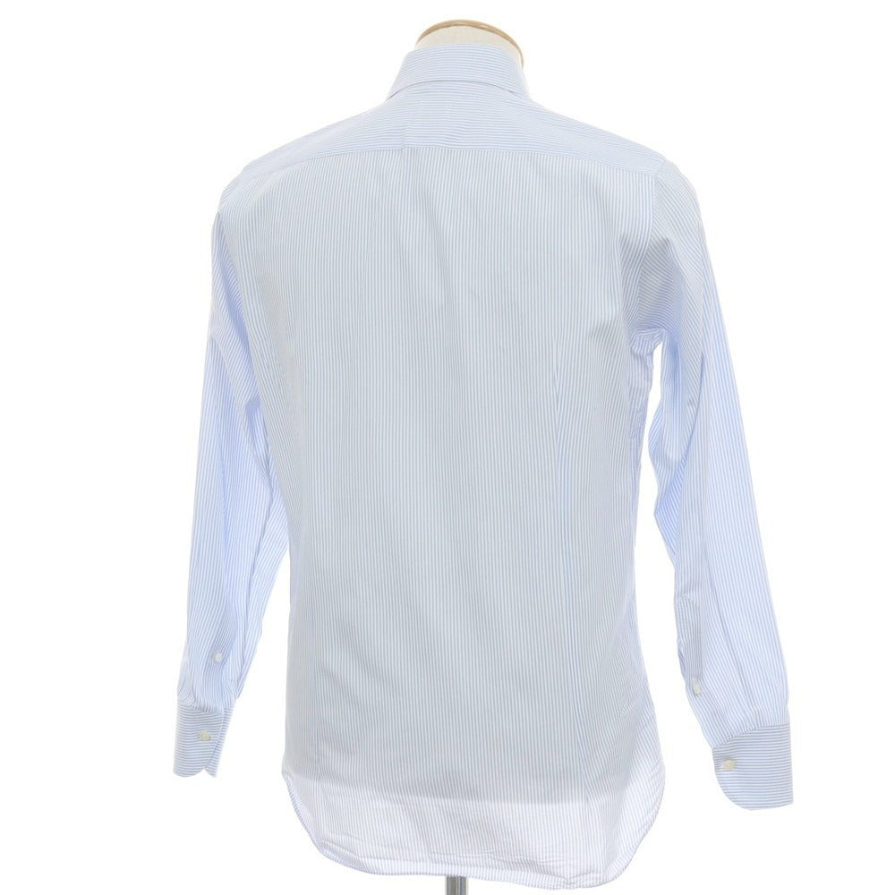 【中古】マリアサンタンジェロ Maria Santangelo コットン ストライプ ワイドカラー ドレスシャツ ブルーxホワイト【サイズ38】【 状態ランクC 】【 メンズ 】