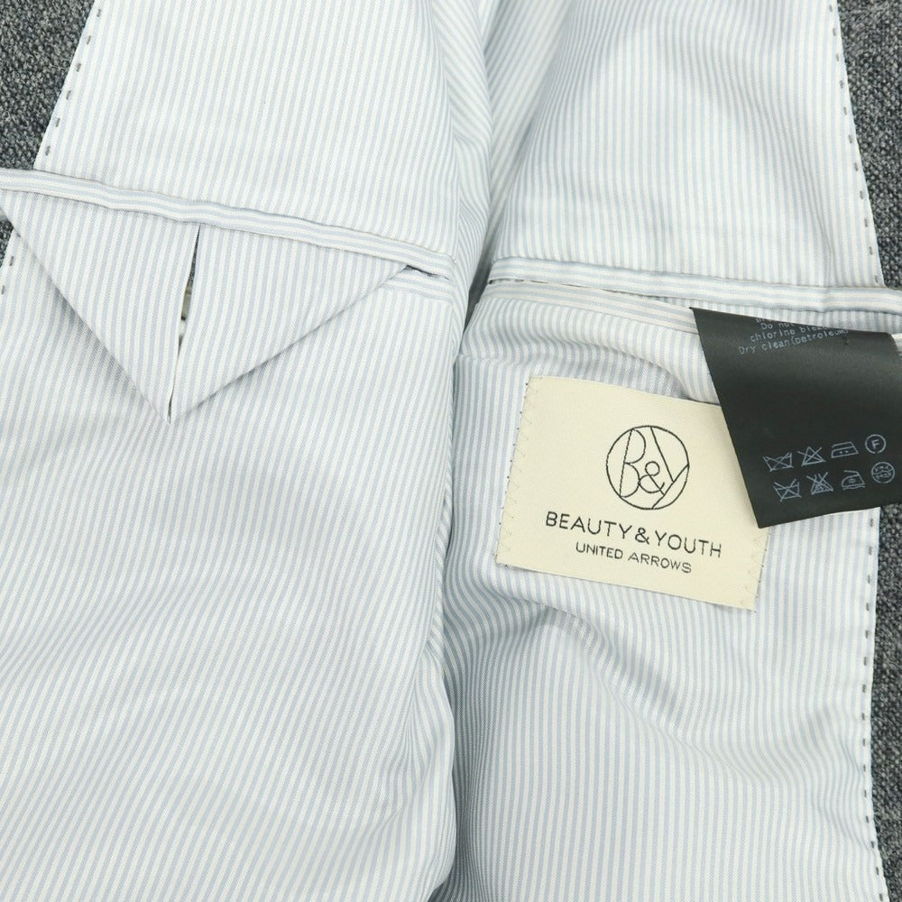 【中古】ビューティアンドユースユナイテッドアローズ BEAUTY&YOUTH UNITED ARROWS ウールポリエステル 2B カジュアルジャケット グレー【 S 】【 状態ランクB 】【 メンズ 】