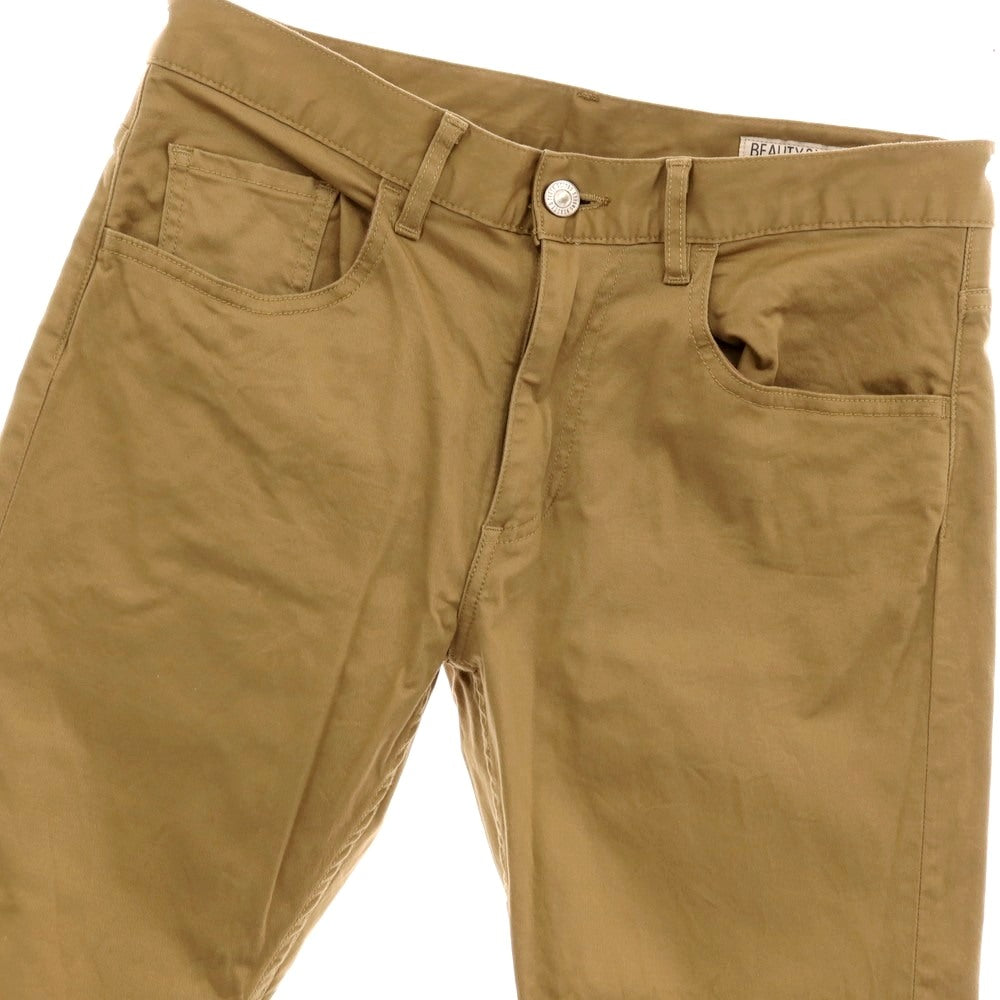 【中古】ビューティアンドユースユナイテッドアローズ BEAUTY&YOUTH UNITED ARROWS ストレッチ コットン 5ポケットパンツ ベージュ【サイズM】【 状態ランクB 】【 メンズ 】
