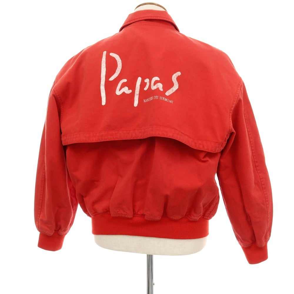 【中古】パパス PAPAS コットン ジップアップ スイングトップ レッド【サイズM】【 状態ランクC 】【 メンズ 】
