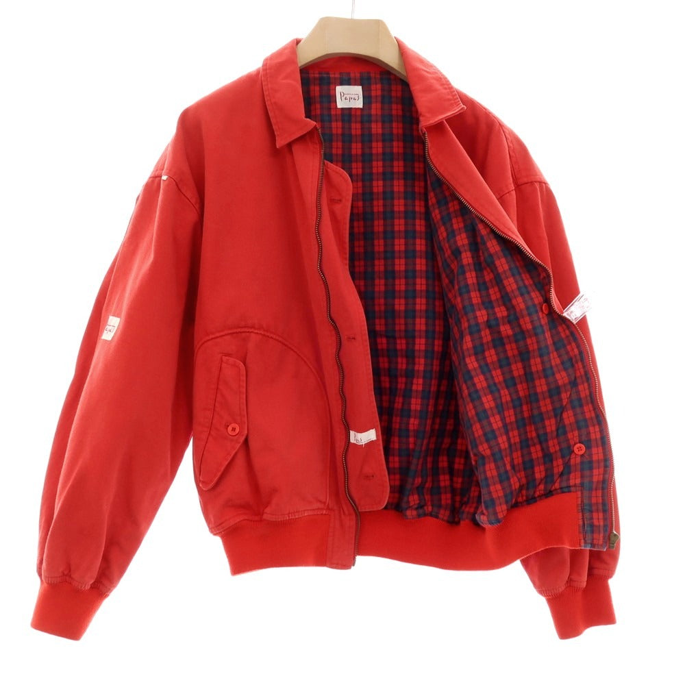 【中古】パパス PAPAS コットン ジップアップ スイングトップ レッド【サイズM】【 状態ランクC 】【 メンズ 】