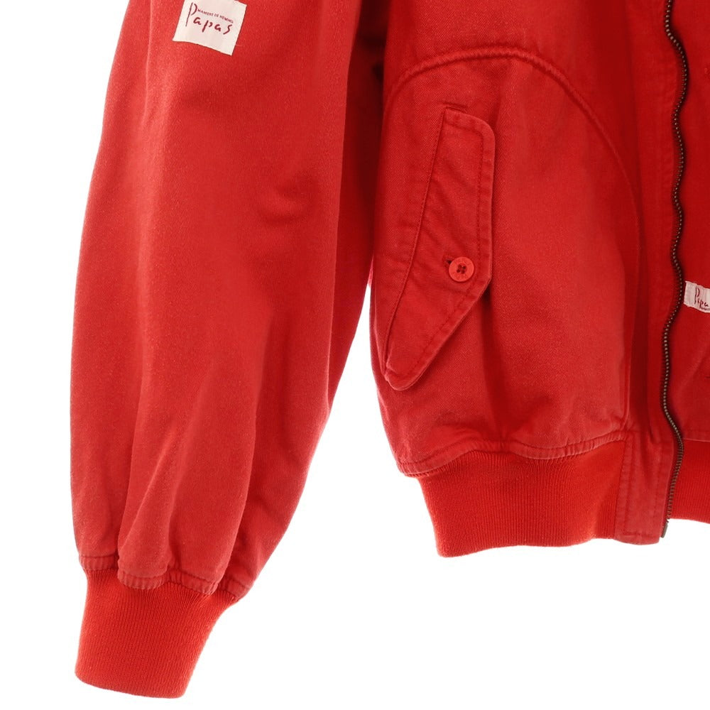 【中古】パパス PAPAS コットン ジップアップ スイングトップ レッド【サイズM】【 状態ランクC 】【 メンズ 】