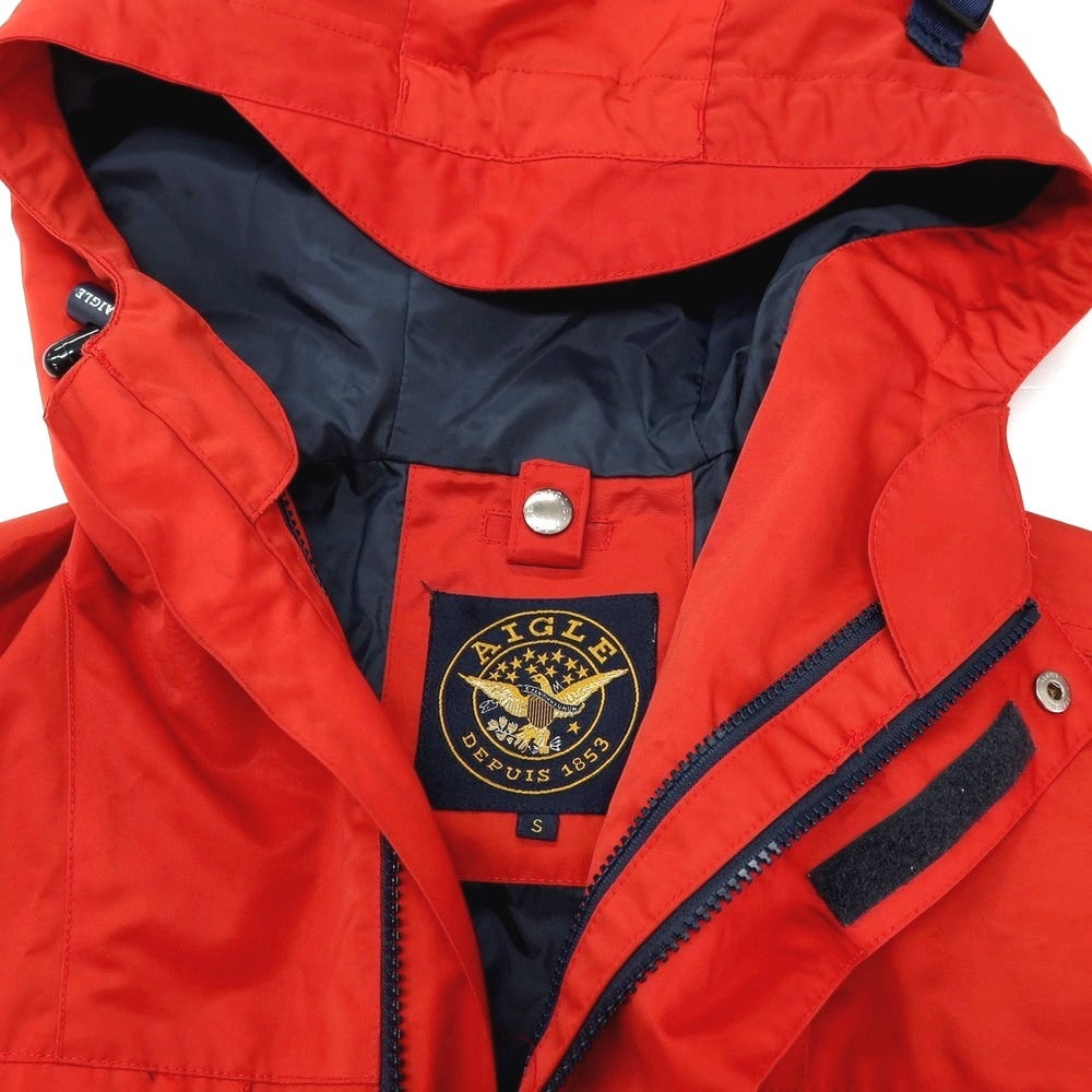 【中古】エーグル AIGLE ポリエステル フーデッドコート レッド【サイズS】【 状態ランクC 】【 メンズ 】
