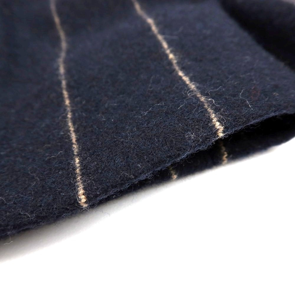 【中古】マニュエル リッツ MANUEL RITZ ウールナイロン ストライプ 3B テーラードジャケット ダークネイビーxベージュ【 56 】【 状態ランクB 】【 メンズ 】