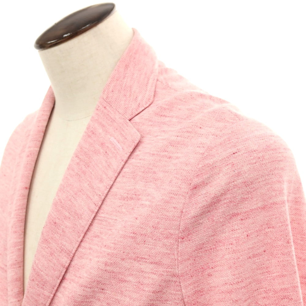 【中古】【未使用】ダックス DAKS リネンポリエステルコットン ジャージー 2B テーラードジャケット ピンク【サイズL】【 状態ランクS 】【 メンズ 】