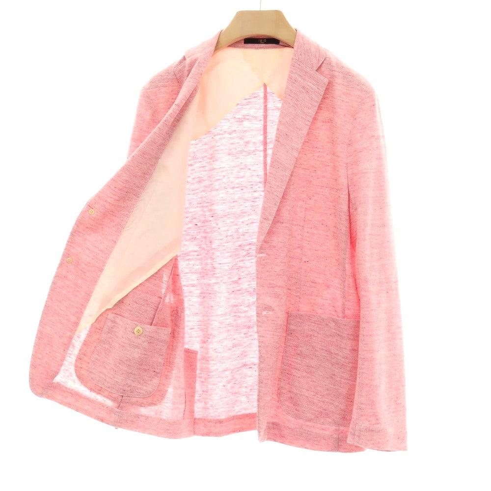 【中古】【未使用】ダックス DAKS リネンポリエステルコットン ジャージー 2B テーラードジャケット ピンク【サイズL】【 状態ランクS 】【 メンズ 】