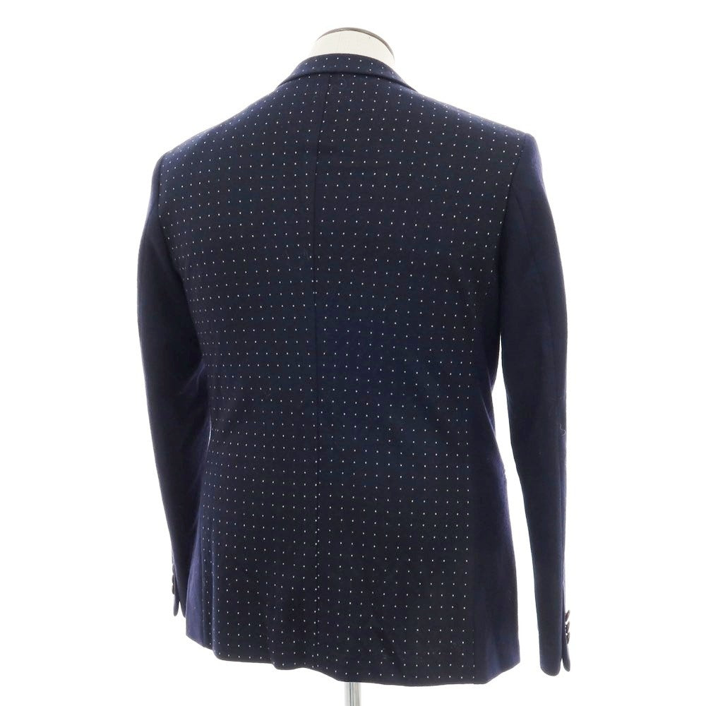 【中古】ボリーニ Bollini ウールポリエステル 1つボタン テーラードジャケット ダークネイビー【 50 】【 状態ランクB 】【 メンズ 】