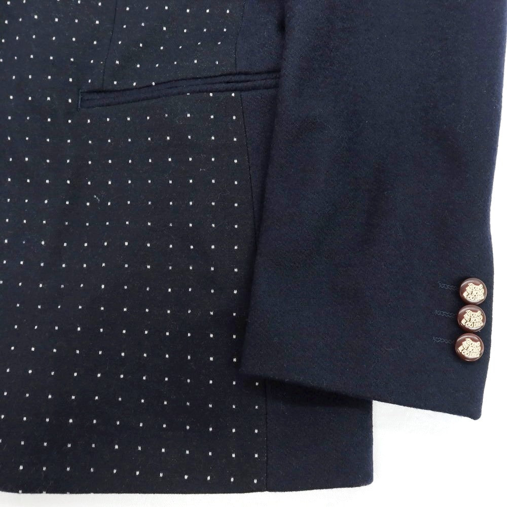 【中古】ボリーニ Bollini ウールポリエステル 1つボタン テーラードジャケット ダークネイビー【 50 】【 状態ランクB 】【 メンズ 】