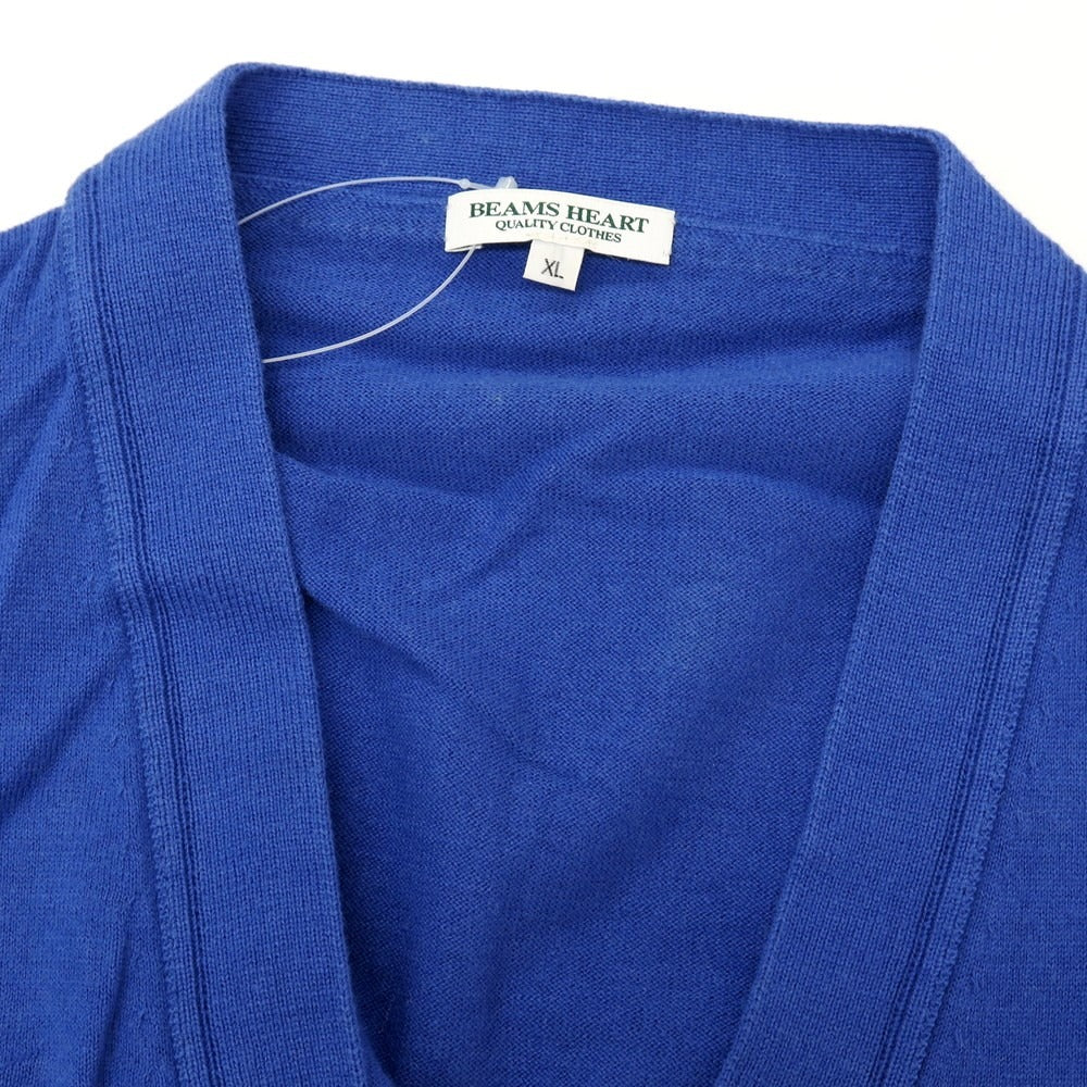 【中古】ビームスハート BEAMS HEART ハイゲージ コットンシルク ニットベスト ブルー【サイズXL】【 状態ランクB 】【 メンズ 】