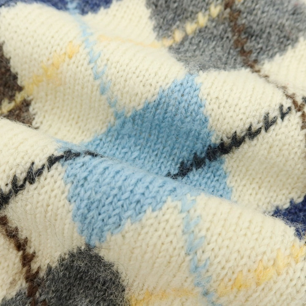 【中古】ジム gim ウール アーガイル柄 ニットベスト アイボリーxマルチカラー【 M 】【 状態ランクB 】【 メンズ 】