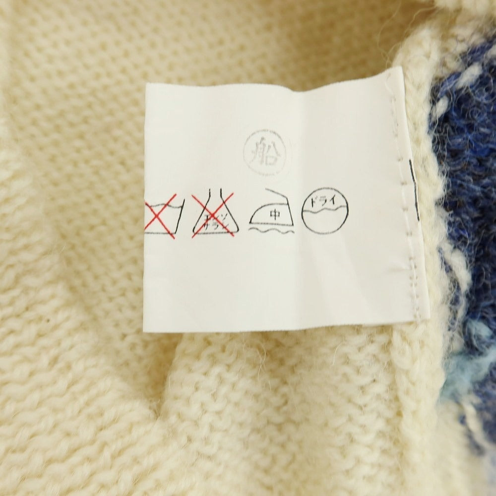 【中古】ジム gim ウール アーガイル柄 ニットベスト アイボリーxマルチカラー【 M 】【 状態ランクB 】【 メンズ 】