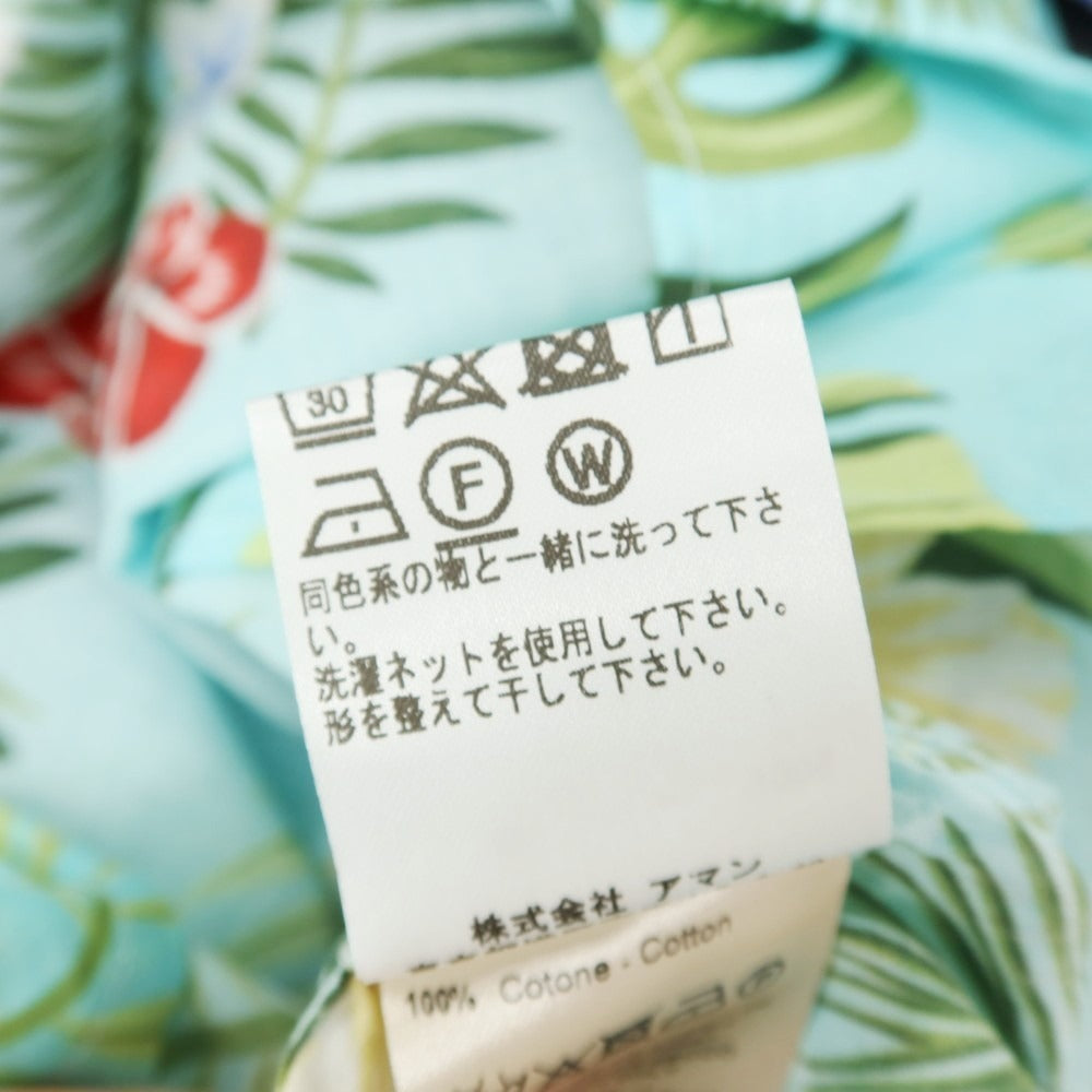 【中古】アルテア Altea コットン ボタニカル柄 プリント オープンカラー 半袖アロハシャツ ライトブルー【サイズM】【 状態ランクB 】【 メンズ 】