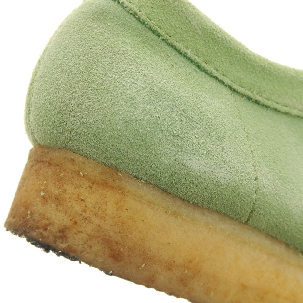 【中古】クラークス Clarks スエード ワラビーシューズ ライトグリーン【 UK7 】【 状態ランクB 】【 メンズ 】