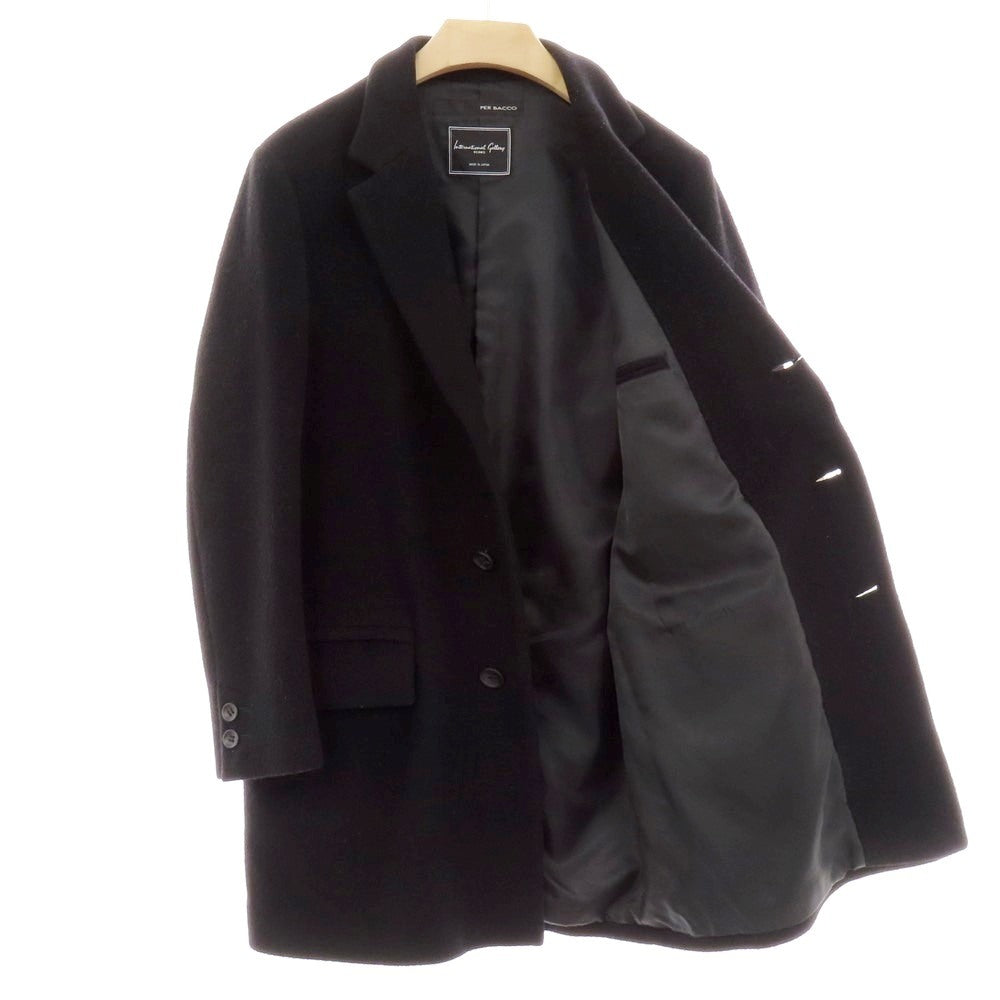 【中古】インターナショナルギャラリービームス International Gallery BEAMS × PER BACCO ウールナイロン チェスターフィールドコート ブラック【 46 】【 状態ランクC 】【 メンズ 】