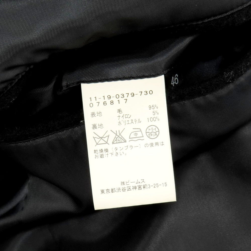 【中古】インターナショナルギャラリービームス International Gallery BEAMS × PER BACCO ウールナイロン チェスターフィールドコート ブラック【 46 】【 状態ランクC 】【 メンズ 】