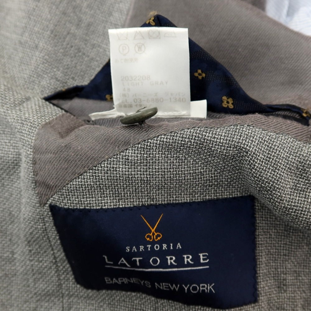 【中古】サルトリア ラトーレ SARTORIA LATORRE ウール 2B テーラードジャケット グレー【サイズ48】【 状態ランクC 】【 メンズ 】