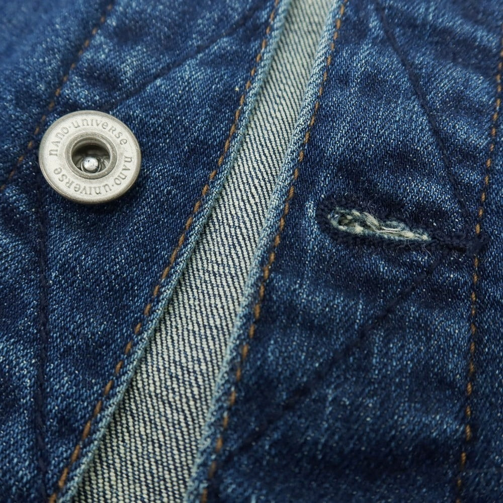 【中古】ナノユニバース nano universe ストレッチ デニムジャケット ジージャン ネイビー【 M 】【 状態ランクC 】【 メンズ 】
