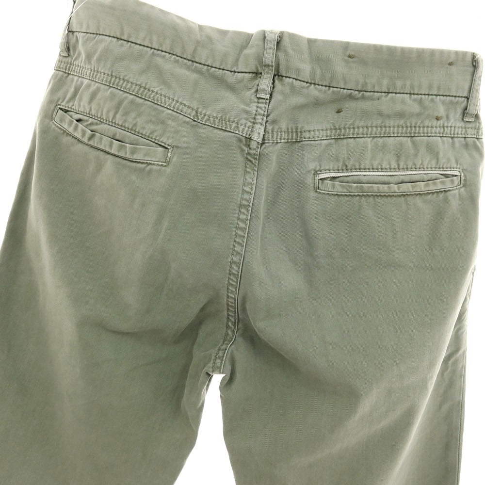 【中古】ケアレーベル Care label コットン カジュアルスラックスパンツ オリーブ【サイズ30】【 状態ランクC 】【 メンズ 】