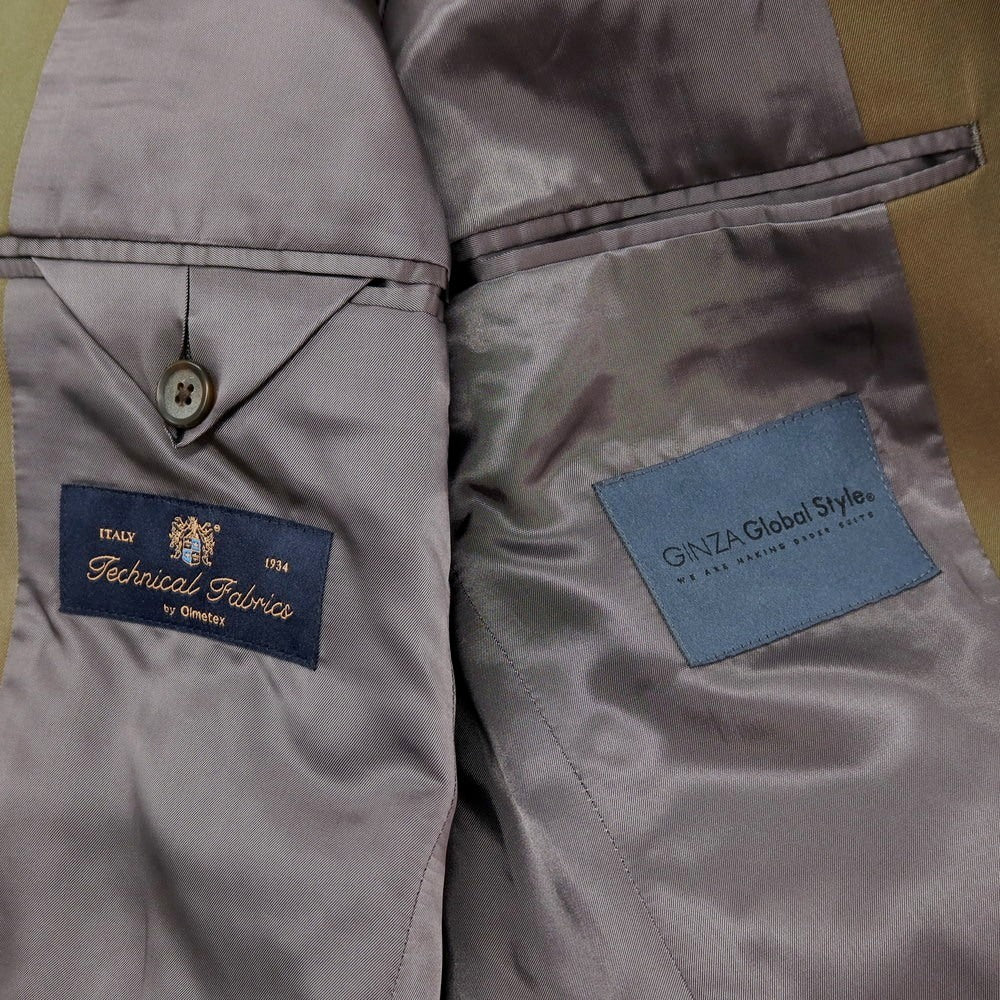 【中古】グローバルスタイル GLOBAL STYLE コットン 玉虫 ステンカラーコート オリーブ系【サイズ表記なし(M位)】【 状態ランクB 】【 メンズ 】