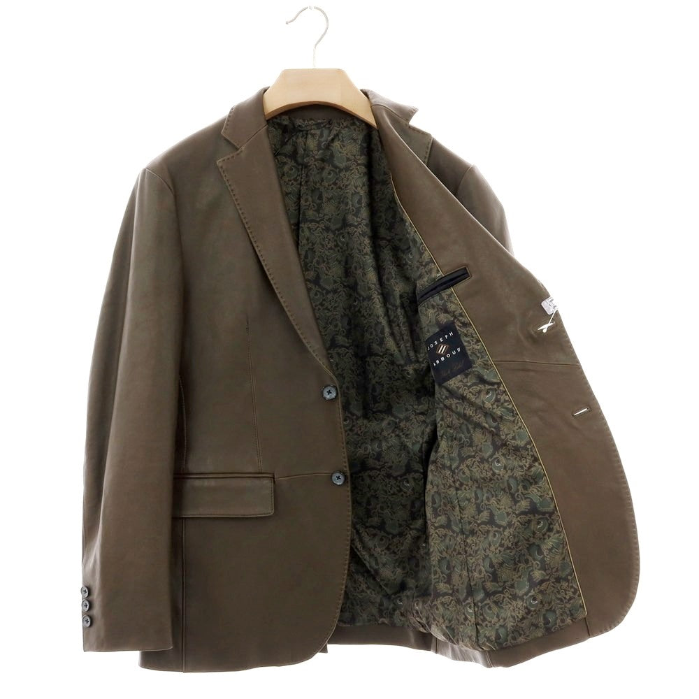【中古】【未使用】ジョセフアブード JOSEPH ABBOUD シープレザー 2B カジュアルジャケット カーキブラウン【 M 】【 状態ランクS 】【 メンズ 】