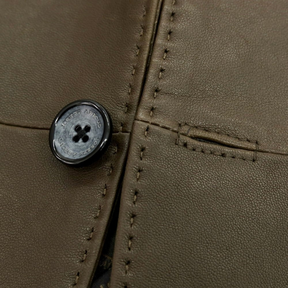 【中古】【未使用】ジョセフアブード JOSEPH ABBOUD シープレザー 2B カジュアルジャケット カーキブラウン【 M 】【 状態ランクS 】【 メンズ 】