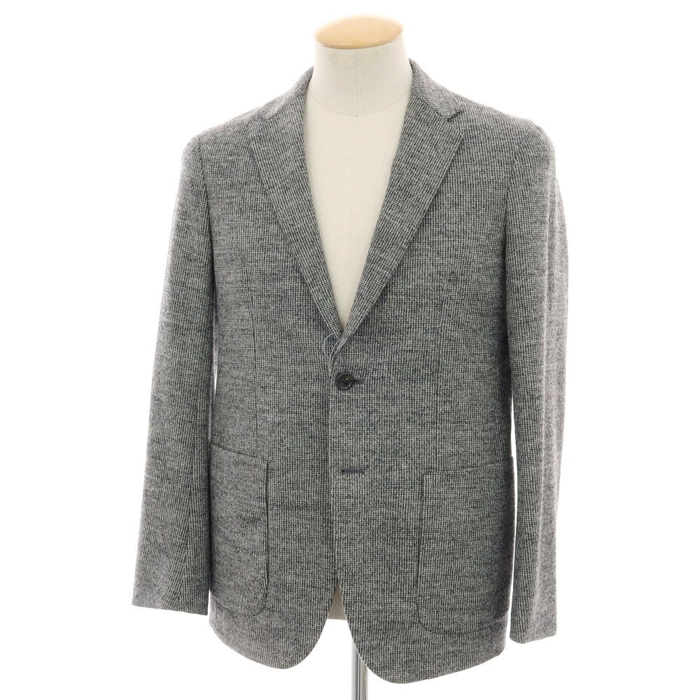 【中古】シップス SHIPS ウールナイロン ハウンドトゥース 2B テーラードジャケット ブラックxホワイト【 S 】【 状態ランクB 】【 メンズ 】