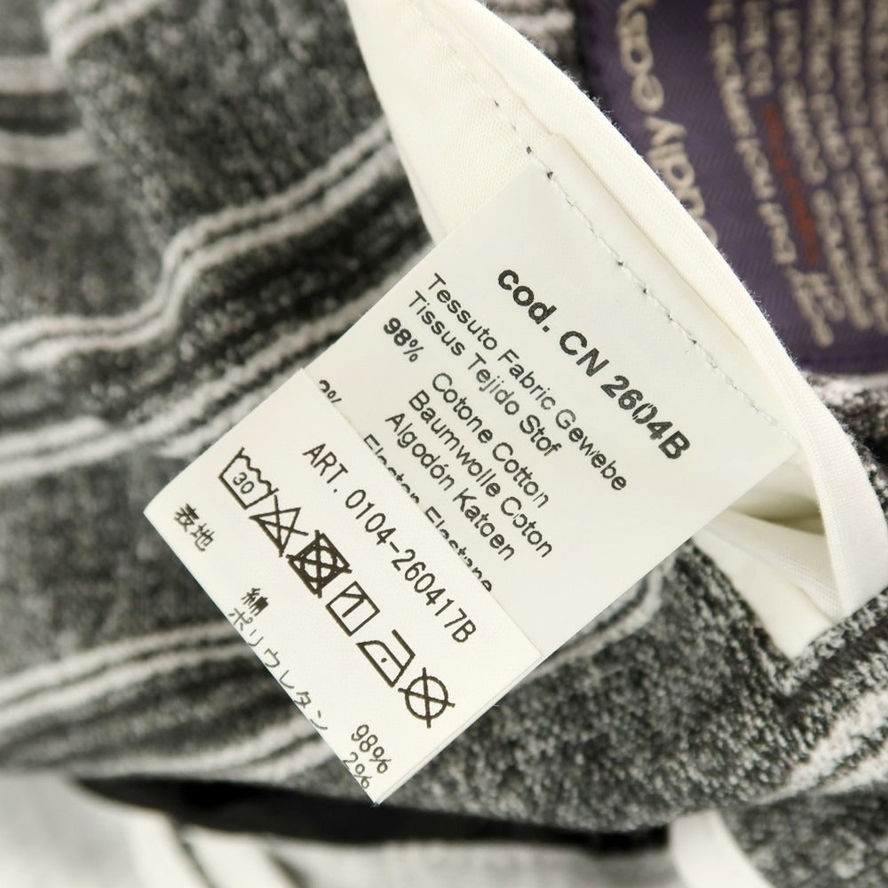 【中古】チルコロ1901 CIRCOLO 1901 コットン ジャージー ストライプ プリント 2B カジュアルジャケット グレーxホワイト【サイズ42】【 状態ランクB 】【 メンズ 】