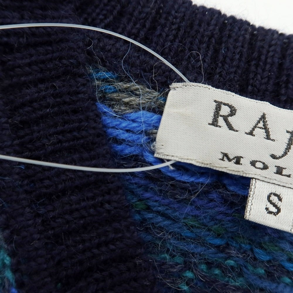 【中古】ラファモリーナ RAffa MOLINA アルパカ フェアアイル柄 ニットベスト ネイビー系【 S 】【 状態ランクB 】【 メンズ 】