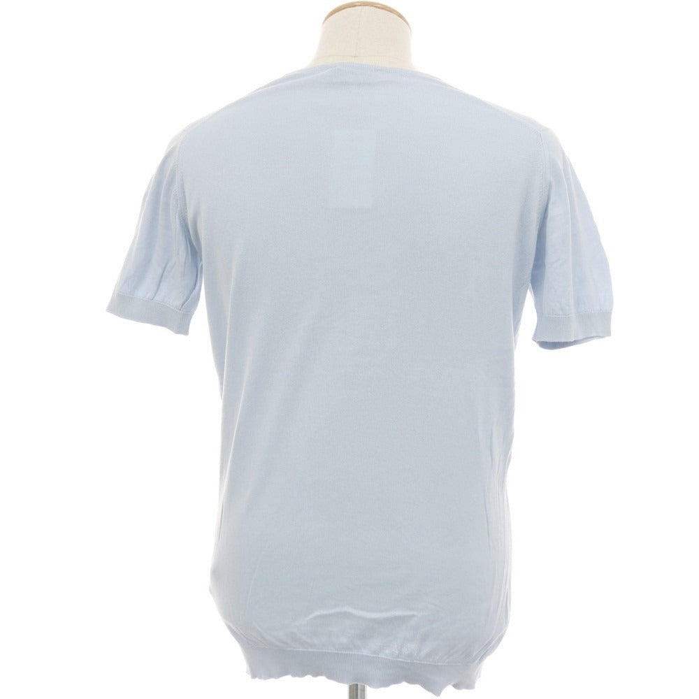 【中古】ジョンスメドレー JOHN SMEDLEY ハイゲージ シーアイランドコットン クルーネック 半袖 プルオーバーニット ライトブルー【サイズS】【 状態ランクC 】【 メンズ 】