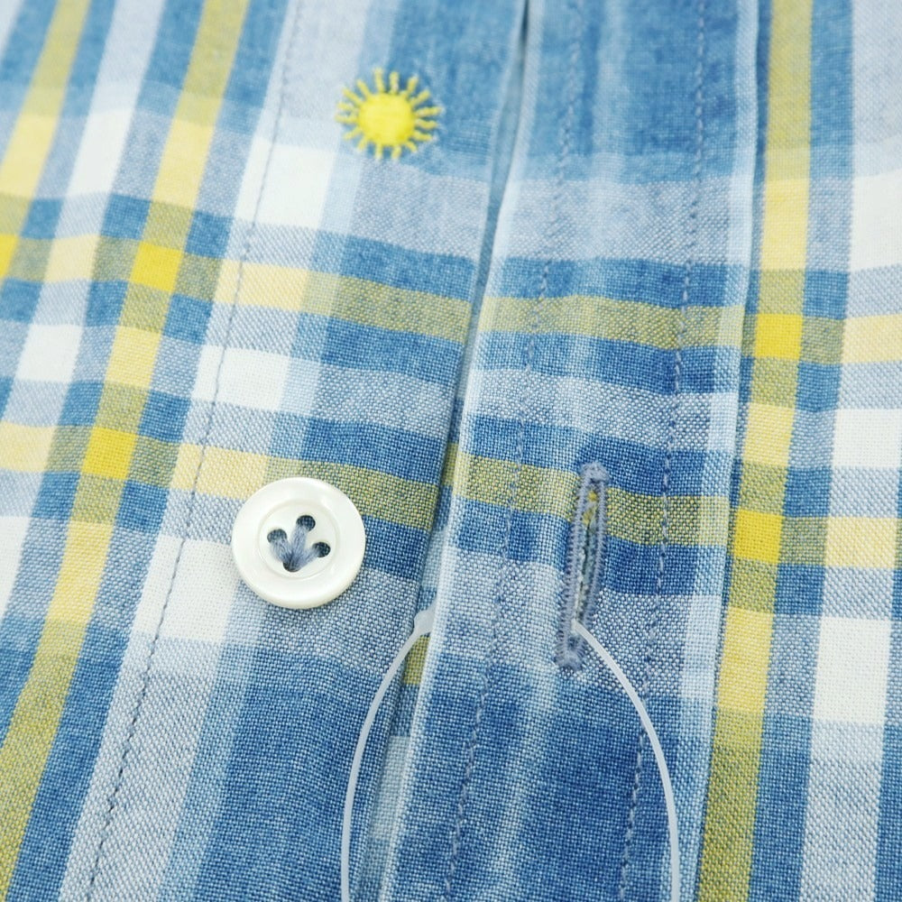 【中古】ジャンネット giannetto コットン チェック カジュアルシャツ ブルーxイエロー【 XS 】【 状態ランクC 】【 メンズ 】