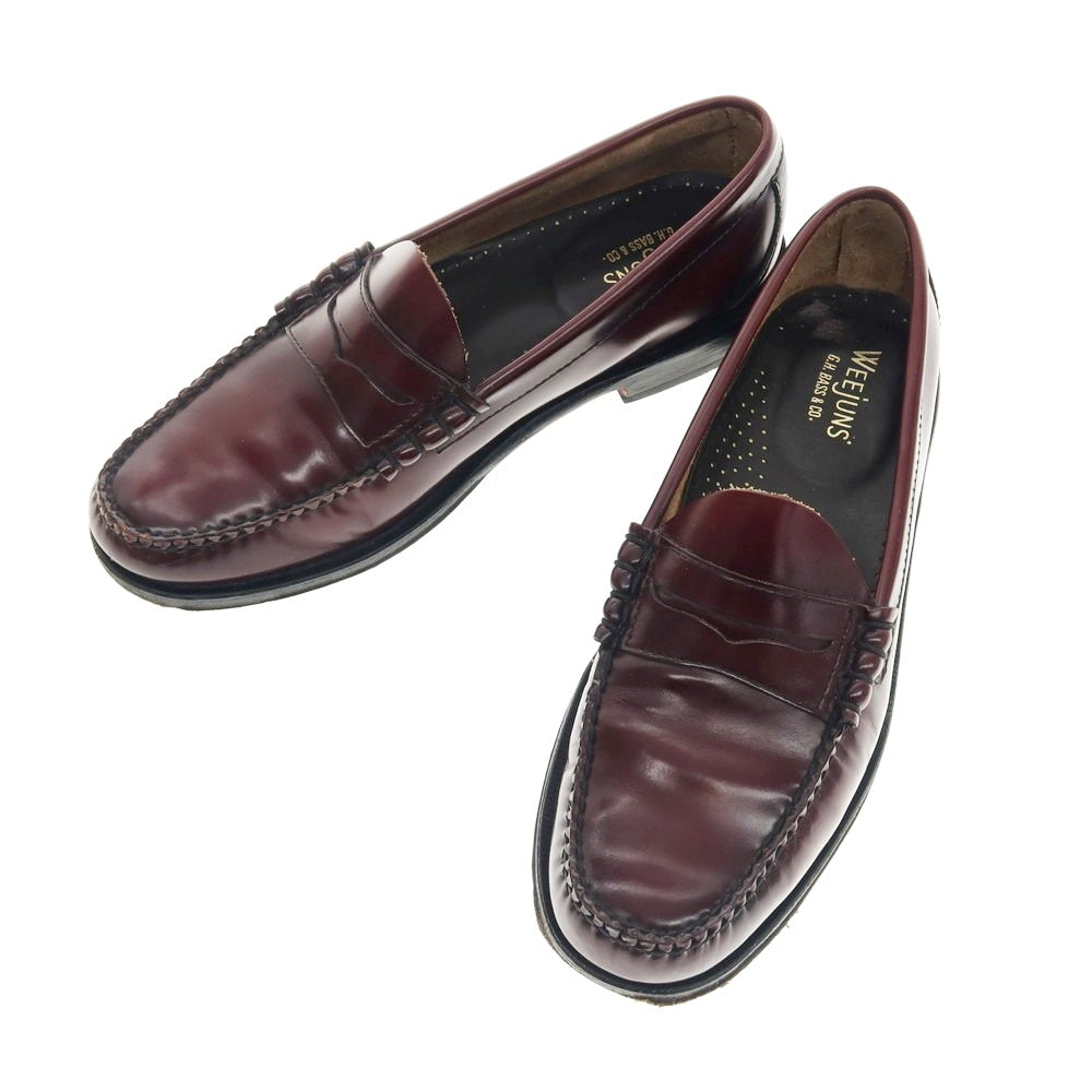【中古】ジーエイチバス G.H.BASS&CO. WEEJUNS コインローファー バーガンディ【 UK6.5 】【 状態ランクC 】【 メンズ 】