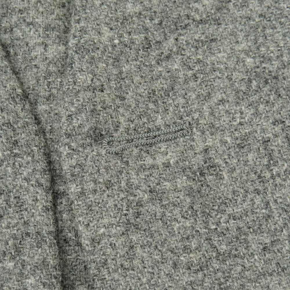 【中古】アンベル AMBELL ウール ツイード ボタンレス ノーカラージャケット グレー【 48 】【 状態ランクA 】【 メンズ 】