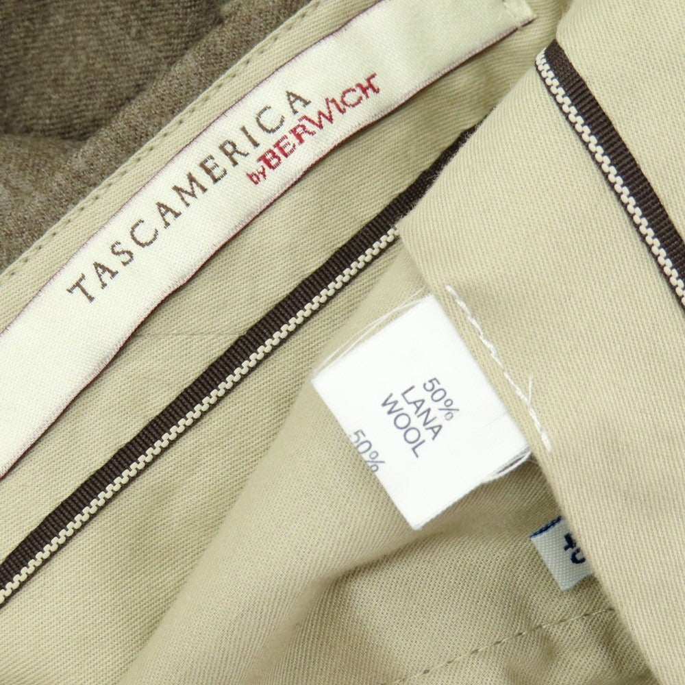 【中古】ベルウィッチ BERWICH ウールカシミヤ ドレススラックスパンツ ブラウン系【 46 】【 状態ランクA 】【 メンズ 】