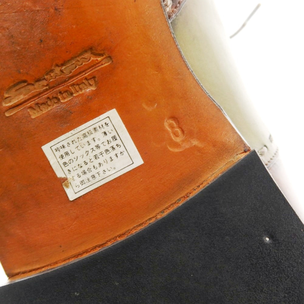 【中古】サントーニ Santoni ブラインドブローグ ドレスシューズ ブラウンxライトグリーン系【 8 】【 状態ランクB 】【 メンズ 】