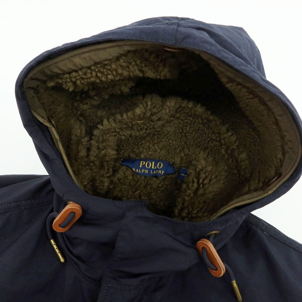 【中古】ポロ ラルフローレン Polo Ralph Lauren ポリエステルナイロン 内ボア モッズコート ネイビー【サイズXS】【 状態ランクC 】【 メンズ 】