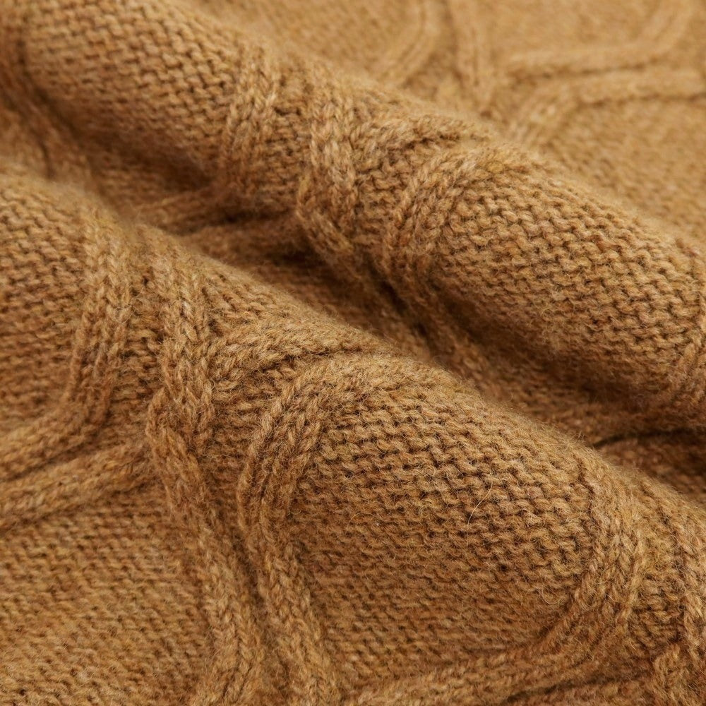 【中古】ドリューアンドコー DREW&CO ウール クルーネック プルオーバーニット キャメルブラウン【 M 】【 状態ランクB 】【 メンズ 】