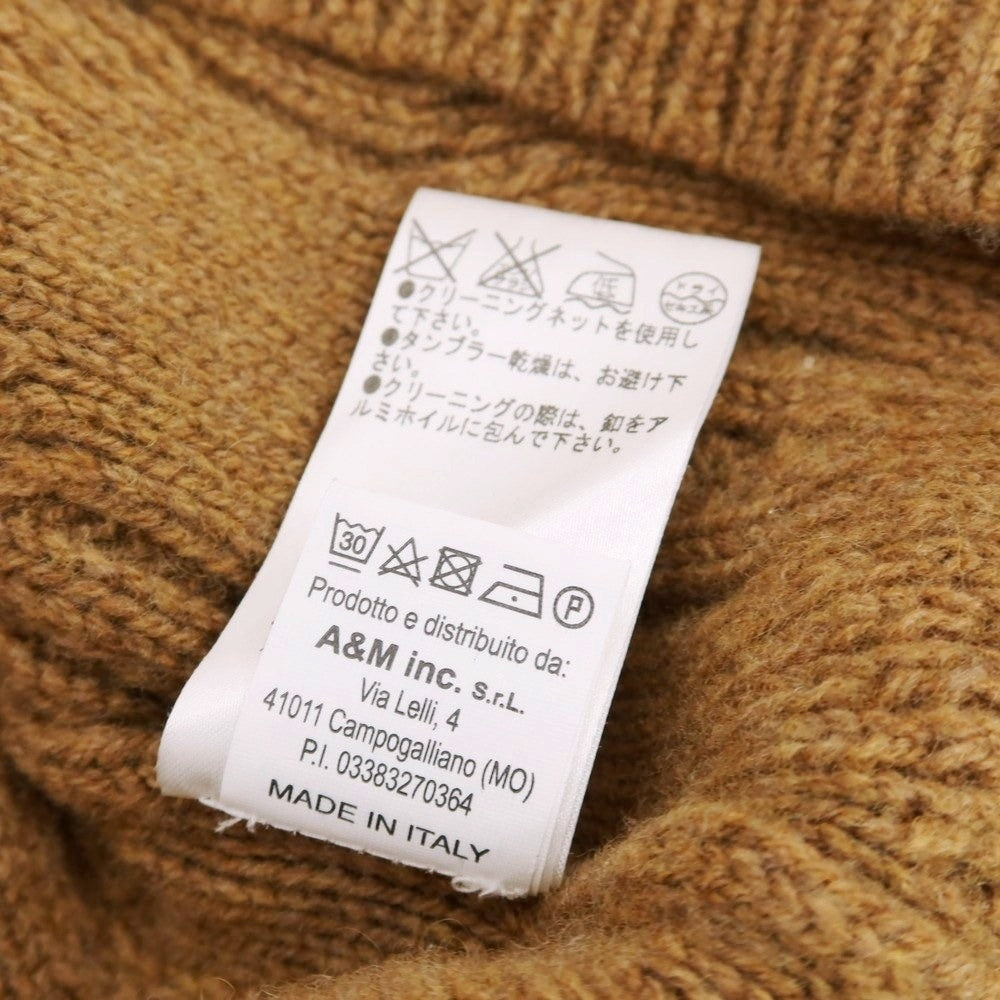 【中古】ドリューアンドコー DREW&CO ウール クルーネック プルオーバーニット キャメルブラウン【 M 】【 状態ランクB 】【 メンズ 】