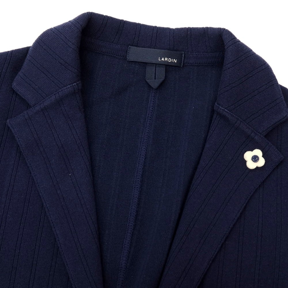 【中古】ラルディーニ LARDINI コットン 2B ニットジャケット ネイビー【サイズM】【 状態ランクC 】【 メンズ 】