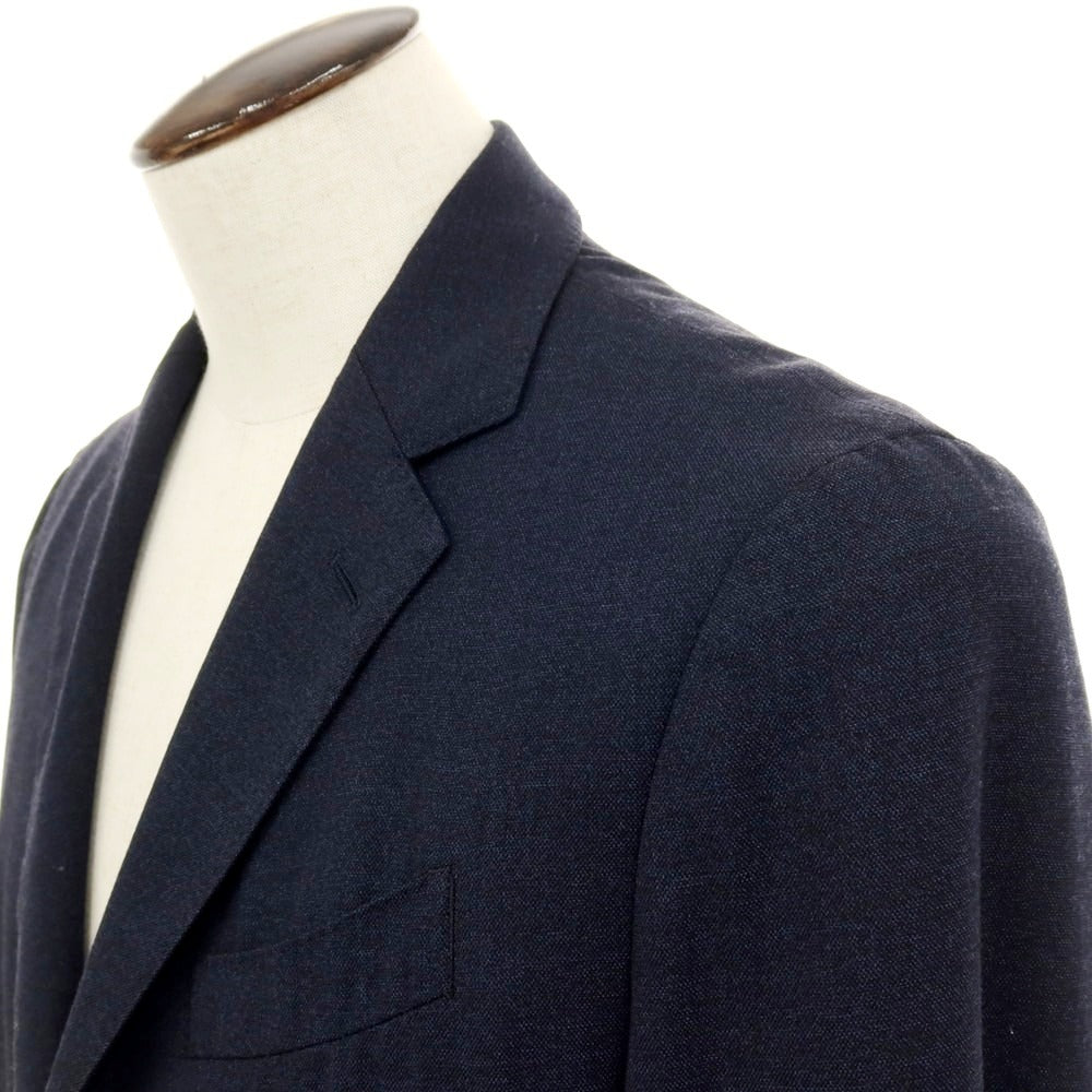 【中古】ラルディーニ LARDINI easy wear ストレッチナイロンウール 3つボタンスーツ セットアップ ネイビー【サイズ52 7REG】【 状態ランクC 】【 メンズ 】