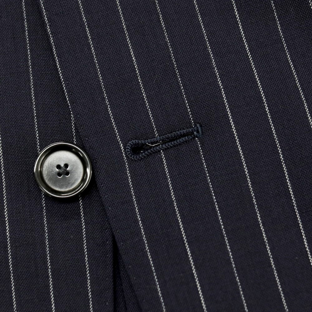 【中古】ソブリン SOVEREIGN ウール ストライプ 3つボタンスーツ ダークネイビー【サイズ52】【 状態ランクB 】【 メンズ 】