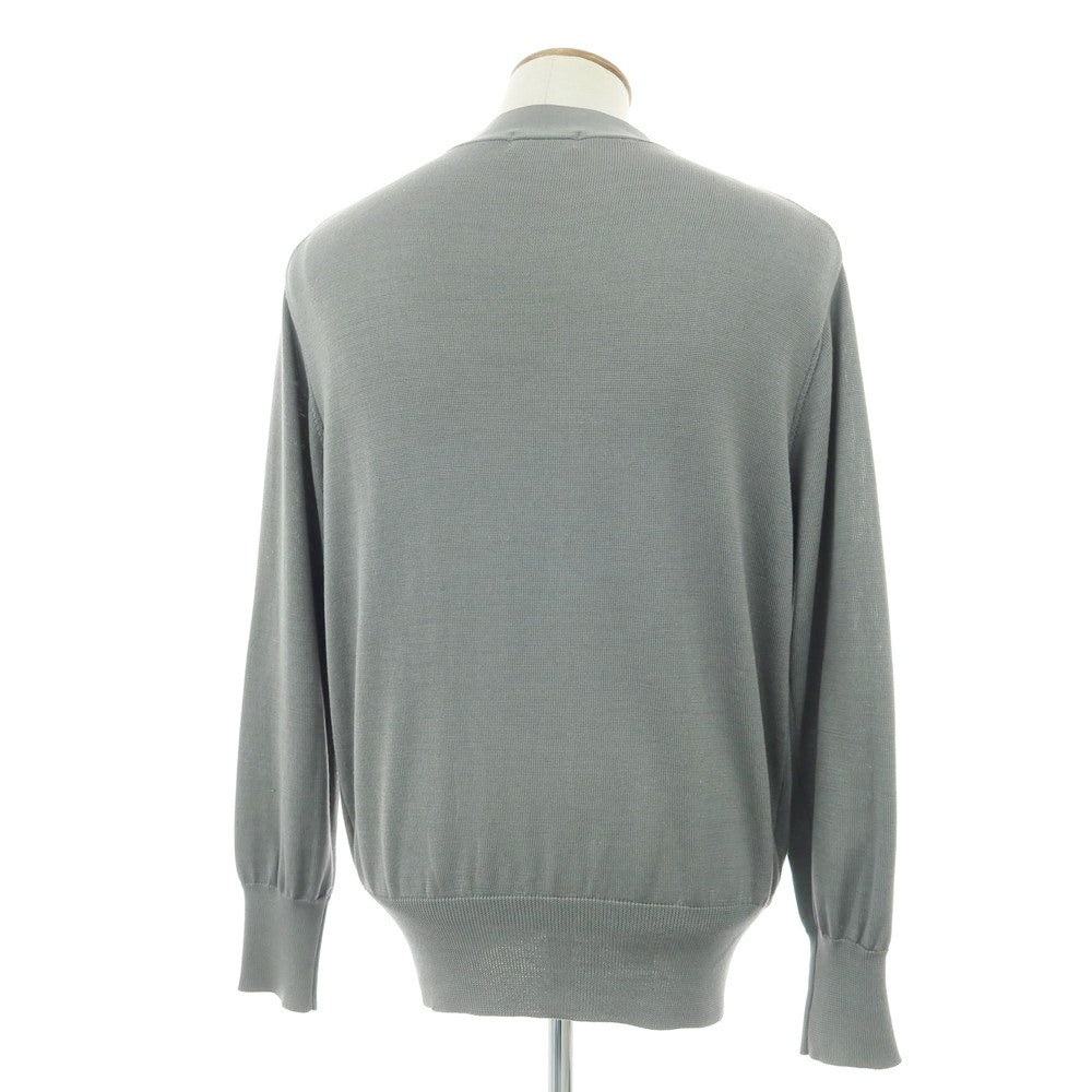 【中古】レンコントラント RENCONTRANT ハイゲージ シルク カーディガン グレー【 M 】【 状態ランクC 】【 メンズ 】