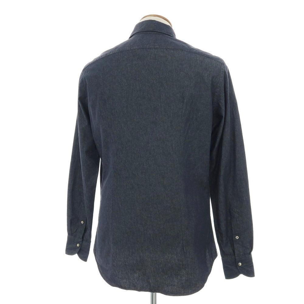 【中古】ジャンネット giannetto コットンシャンブレー カジュアルシャツ ダークネイビー【 39 】【 状態ランクB 】【 メンズ 】