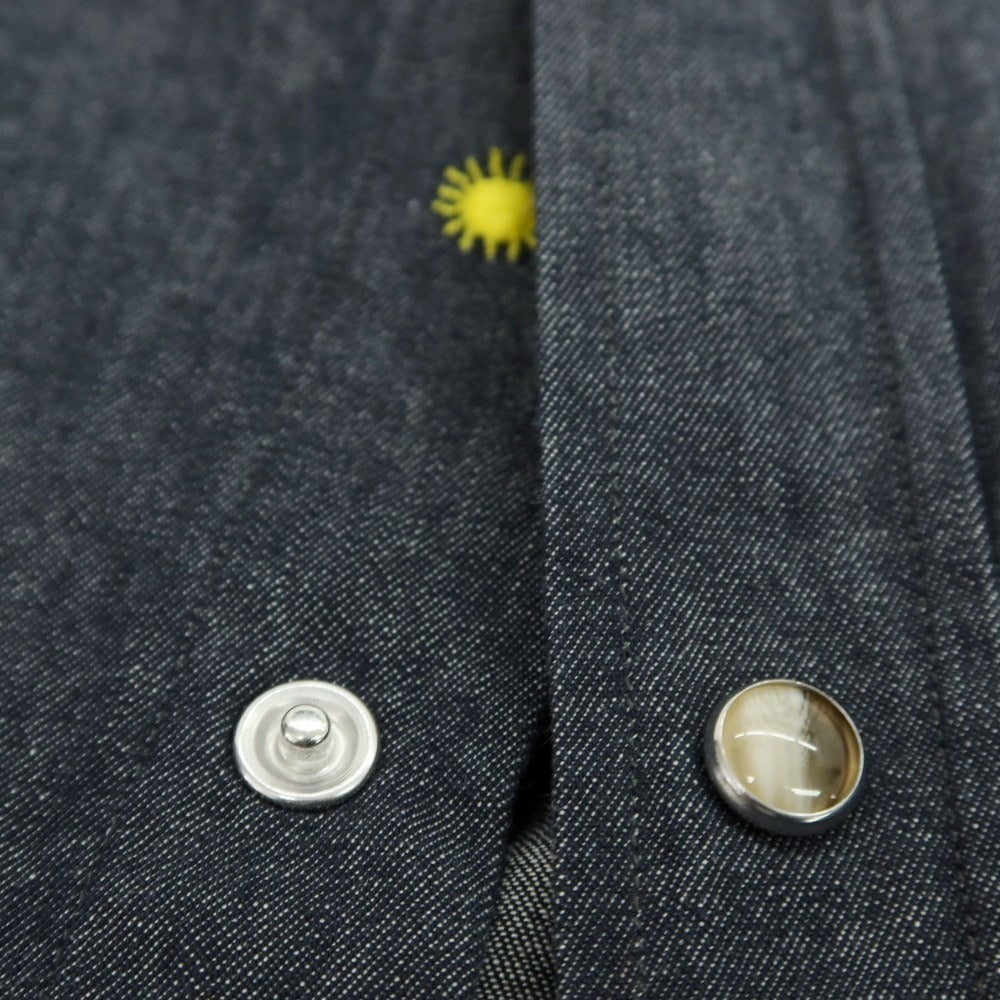 【中古】ジャンネット giannetto コットンシャンブレー カジュアルシャツ ダークネイビー【 39 】【 状態ランクB 】【 メンズ 】