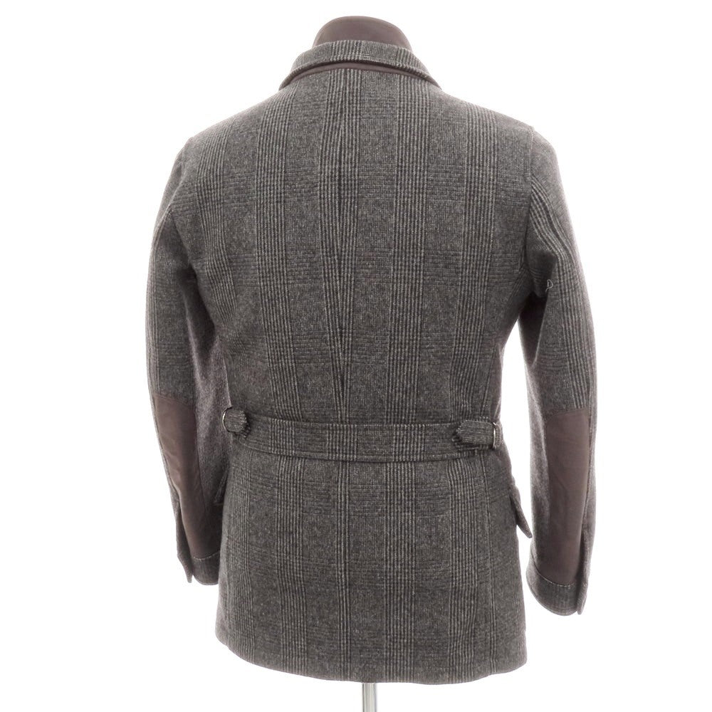 【中古】ポールスチュアート PAUL STUART ウールカシミヤ グレンチェック 中綿ベストライナー付き ブルゾン グレー【 M 】【 状態ランクB 】【 メンズ 】