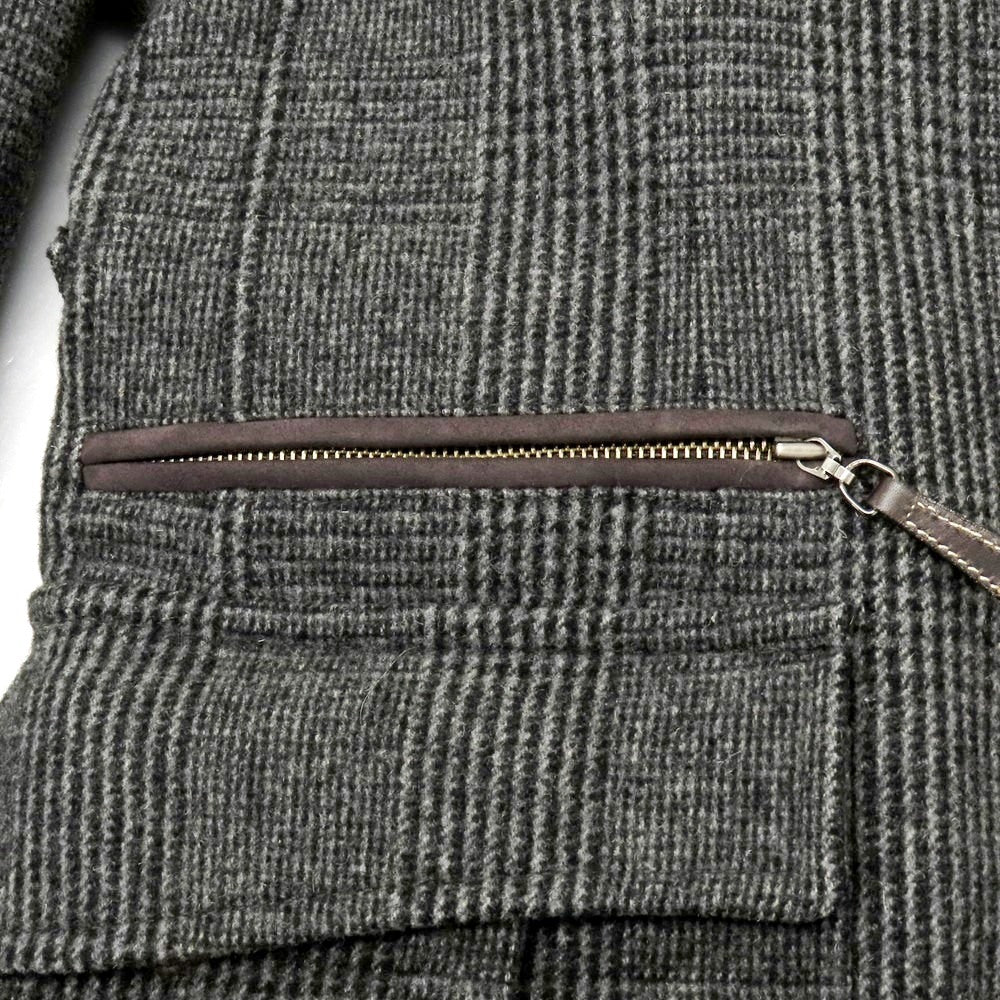 【中古】ポールスチュアート PAUL STUART ウールカシミヤ グレンチェック 中綿ベストライナー付き ブルゾン グレー【 M 】【 状態ランクB 】【 メンズ 】